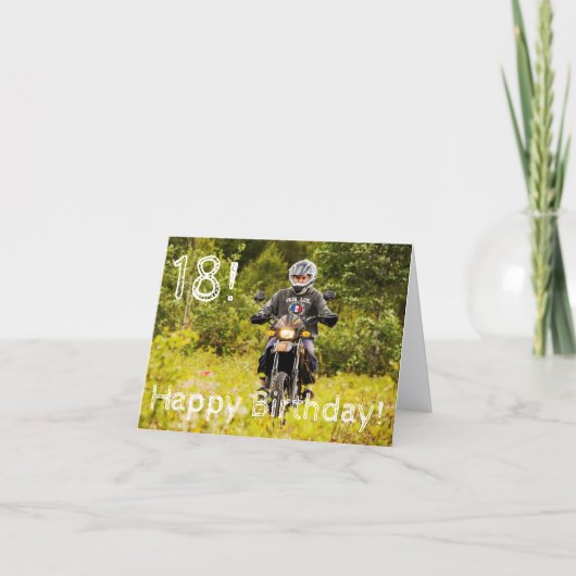 18. Geburtstag für einen Jungen mit deinem Foto Karte (Vorderseite)