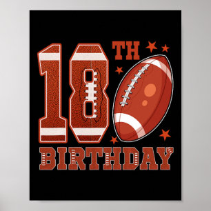 18. Geburtstag Fußball Thema 18 Jahre Junge Geburt Poster