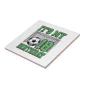 18. Geburtstag Fußball Vintage Fliese (Seite)