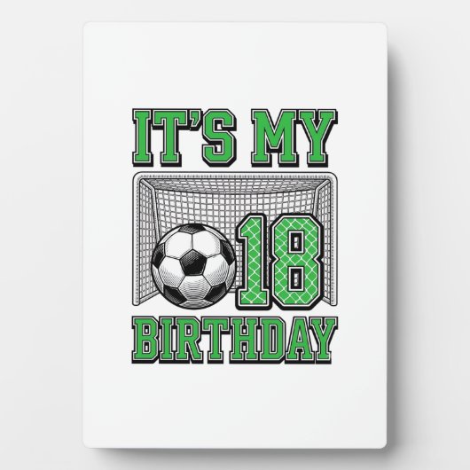 18. Geburtstag Fußball Vintage Fotoplatte (Vorderseite)