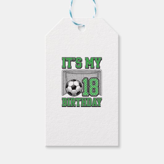 18. Geburtstag Fußball Vintage Geschenkanhänger (Vorderseite)