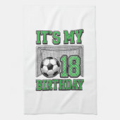 18. Geburtstag Fußball Vintage Geschirrtuch (Vertikal)