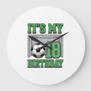 18. Geburtstag Fußball Vintage Große Wanduhr