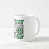 18. Geburtstag Fußball Vintage Kaffeetasse (VorderseiteRechts)