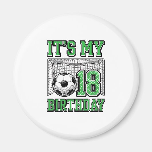 18. Geburtstag Fußball Vintage Magnet (Vorne)