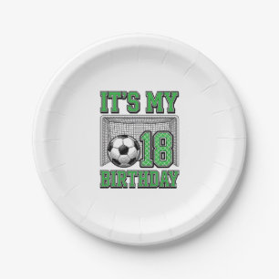18. Geburtstag Fußball Vintage Pappteller