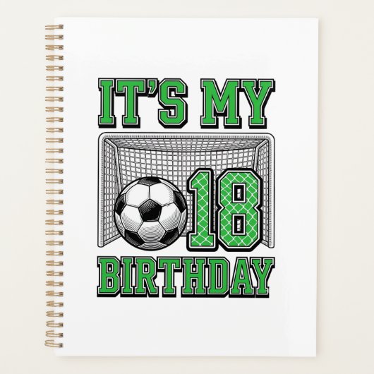 18. Geburtstag Fußball Vintage Planer (Vorderseite)