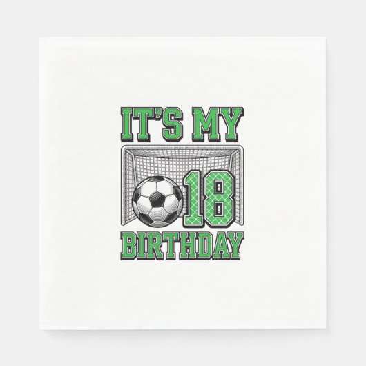 18. Geburtstag Fußball Vintage Serviette (Vorderseite)