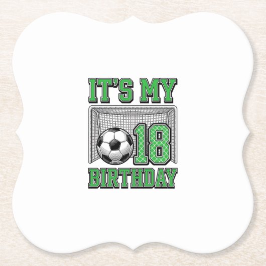 18. Geburtstag Fußball Vintage Untersetzer (Vorderseite)