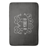 18. Geburtstag Geschenk Chalk Herzen Badematte (Vorderseite Vertikal)