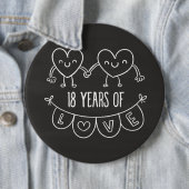 18. Geburtstag Geschenk Chalk Herzen Button (Beispiel)