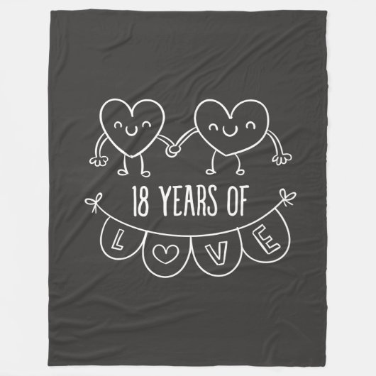 18. Geburtstag Geschenk Chalk Herzen Fleecedecke (Vorderseite)