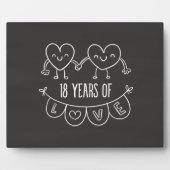 18. Geburtstag Geschenk Chalk Herzen Fotoplatte (Vorderseite)