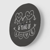 18. Geburtstag Geschenk Chalk Herzen Große Wanduhr (Winkel)