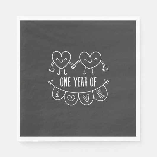18. Geburtstag Geschenk Chalk Herzen Serviette (Vorderseite)