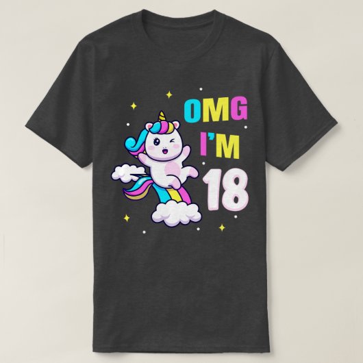 18 Geburtstag Geschenk Mdchen Einhorn T-Shirt (Design vorne)