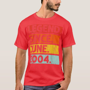 18. Geburtstag Geschenke Legend seit Juni 2004 18  T-Shirt