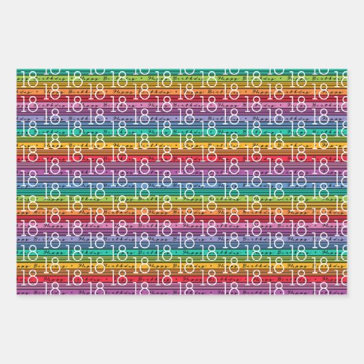 18. Geburtstag Geschenkpapier Set (Vorderseite 2)