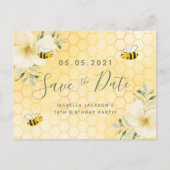 18. Geburtstag glückliche Hummeln Save the Date Postkarte (Vorderseite)