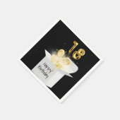 18. Geburtstag Gold Ballons in weißer Box Serviette (Ecke)