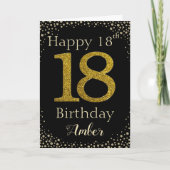 18. Geburtstag Goldener Glitzer Karte (Vorderseite)