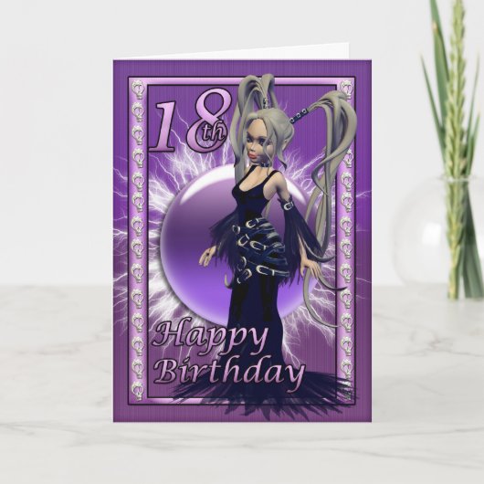 18. Geburtstag Gothic Doll, Happy Birthday 18 Karte (Vorderseite)