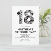 18. Geburtstag, Grauer Camouflage Personalisierter Einladung (Stehend Vorderseite)