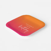 18. Geburtstag hellrosa und orange farbig Pappteller (Gewinkelt)