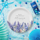 18. Geburtstag Juli Blume Larkspur Custom Pappteller (Party)