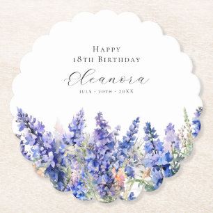 18. Geburtstag Juli Blume Larkspur Custom Untersetzer