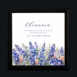 18. Geburtstag Juli Geburtmonat Blume Erinnerungskiste<br><div class="desc">Elegante sommerliche Aquarellblau-Larkspur-Blume schaffen eine wunderschöne Blumengrenze am Ende dieser Geschenkboxen der Birth Blume Juli. Larkspur- oder Delphinium-Blume sind die Blume der Geburt im Juli. Eine trendige Schriftart-Kombination verleiht ihm eine moderne Ästhetik. Der gesamte Text ist bearbeitbar.</div>