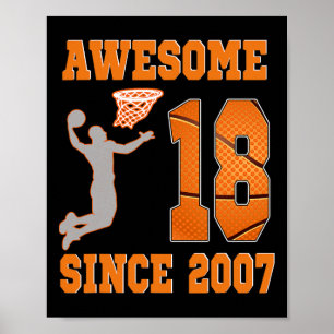 18. Geburtstag Junge Großartig seit 2007 Sketll 18 Poster