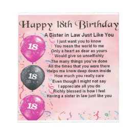 18. Geburtstag - Juristengedicht Notizblock