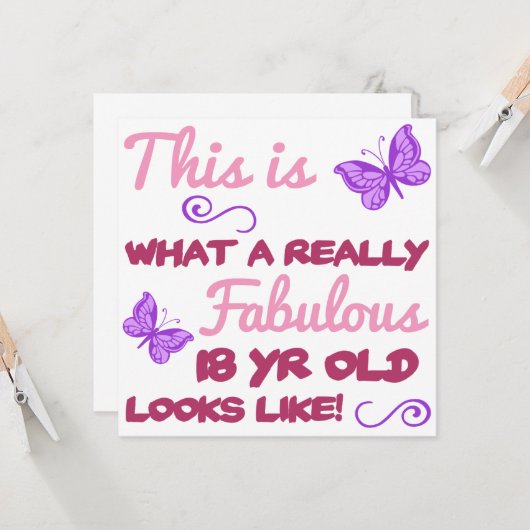 18. Geburtstag Karte (Vorderseite/Rückseite Beispiel)