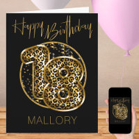18. Geburtstag Leopard Print Gold Foil Ballons