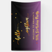 18. Geburtstag lila schwarzer hello 18-Skriptname Banner (Vertikal)