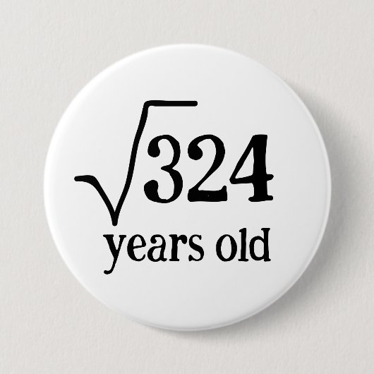 18. Geburtstag lustige achtzehnte Mathematik Quadr Button (Vorderseite)
