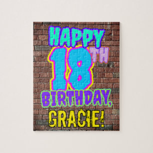 18. Geburtstag ~ Lustiger, urbaner Graffiti-inspir Puzzle