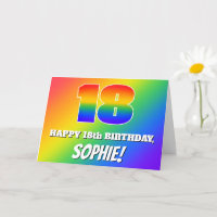 18. Geburtstag: mehrfarbiges Regenbogenmuster # 18