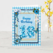 18. Geburtstag mit Scrapbook-Effekt Karte (Gelbe Blume)