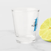 18. Geburtstag moderne Drehbuch Vorname Schnapsglas (Links)