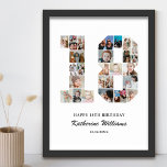 18. Geburtstag Nr. 18 Custom Foto Collage Poster<br><div class="desc">Feiern Sie den Meilenstein Ihrer Teenager 18. Geburtstag mit diesem personalisierten 18 Foto Collage Poster. Dieses individuell gestaltbare Geschenk ist die perfekte Möglichkeit, wertvolle Erinnerungen aus dem ersten Jahr Ihres Kindes zu zeigen. Das Poster enthält eine Collage von Fotos, die diese besonderen Momente erfassen, und kann mit dem Namen und...</div>