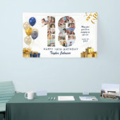 18. Geburtstag Nummer 18 Fotocollage Weiß Gold Banner (Messeveranstaltung)