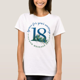 18. Geburtstag oder Jubiläum Pfauenfedern T-Shirt