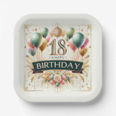 18. Geburtstag Pappteller (Vorderseite)