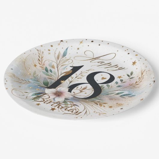 18. Geburtstag Pappteller (Schrägansicht)