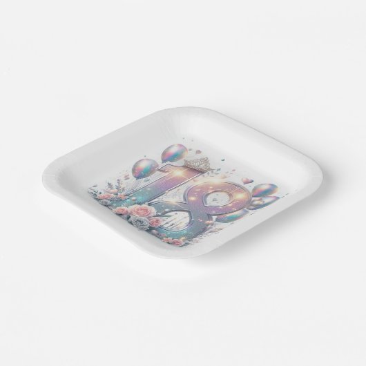 18. Geburtstag Pappteller (Gewinkelt)