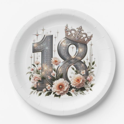 18. Geburtstag Pappteller (Vorderseite)