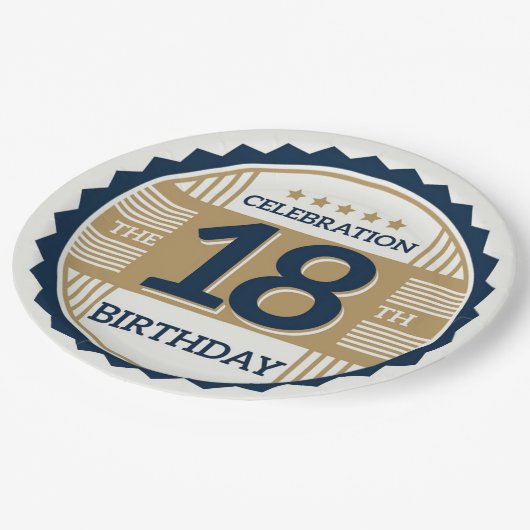 18. Geburtstag Pappteller (Schrägansicht)