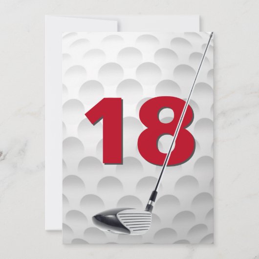 18. Geburtstag Party Golf Thema Einladung (Vorderseite)